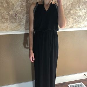 Floor length flirty black dress